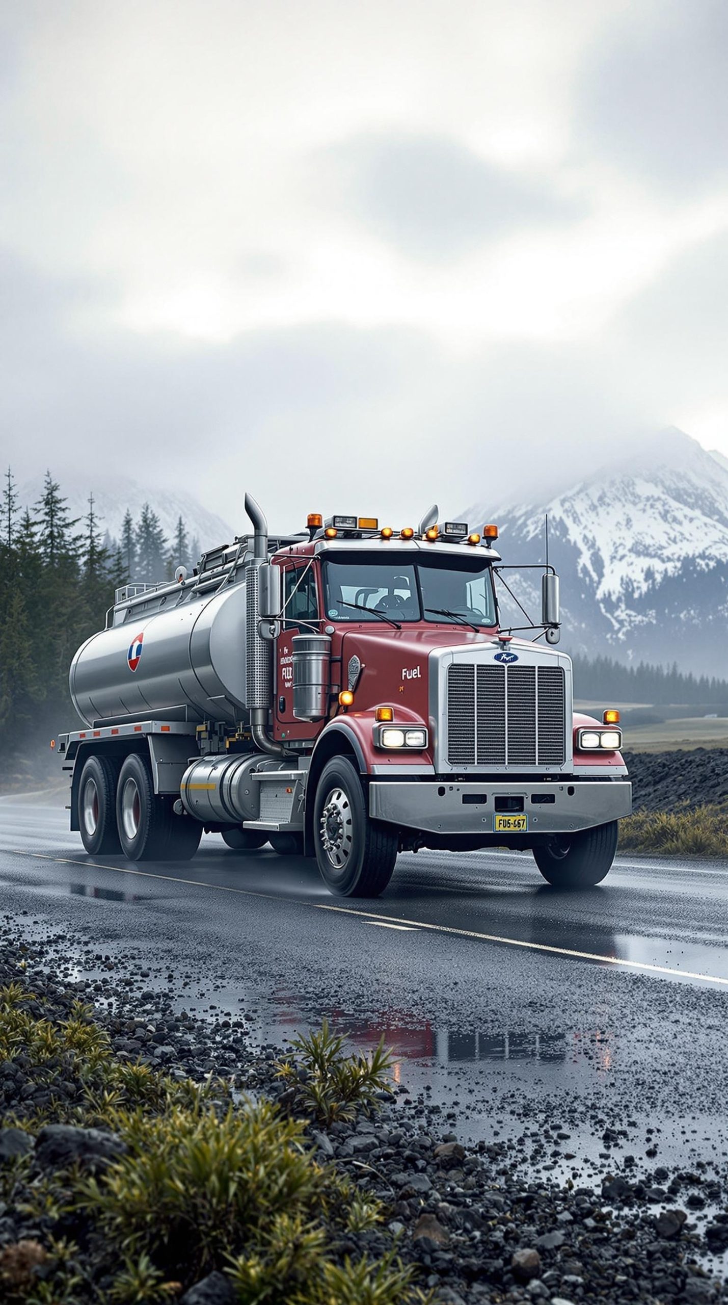 Western Canadian Fuel Truck Haida Gwaii BC Aerial